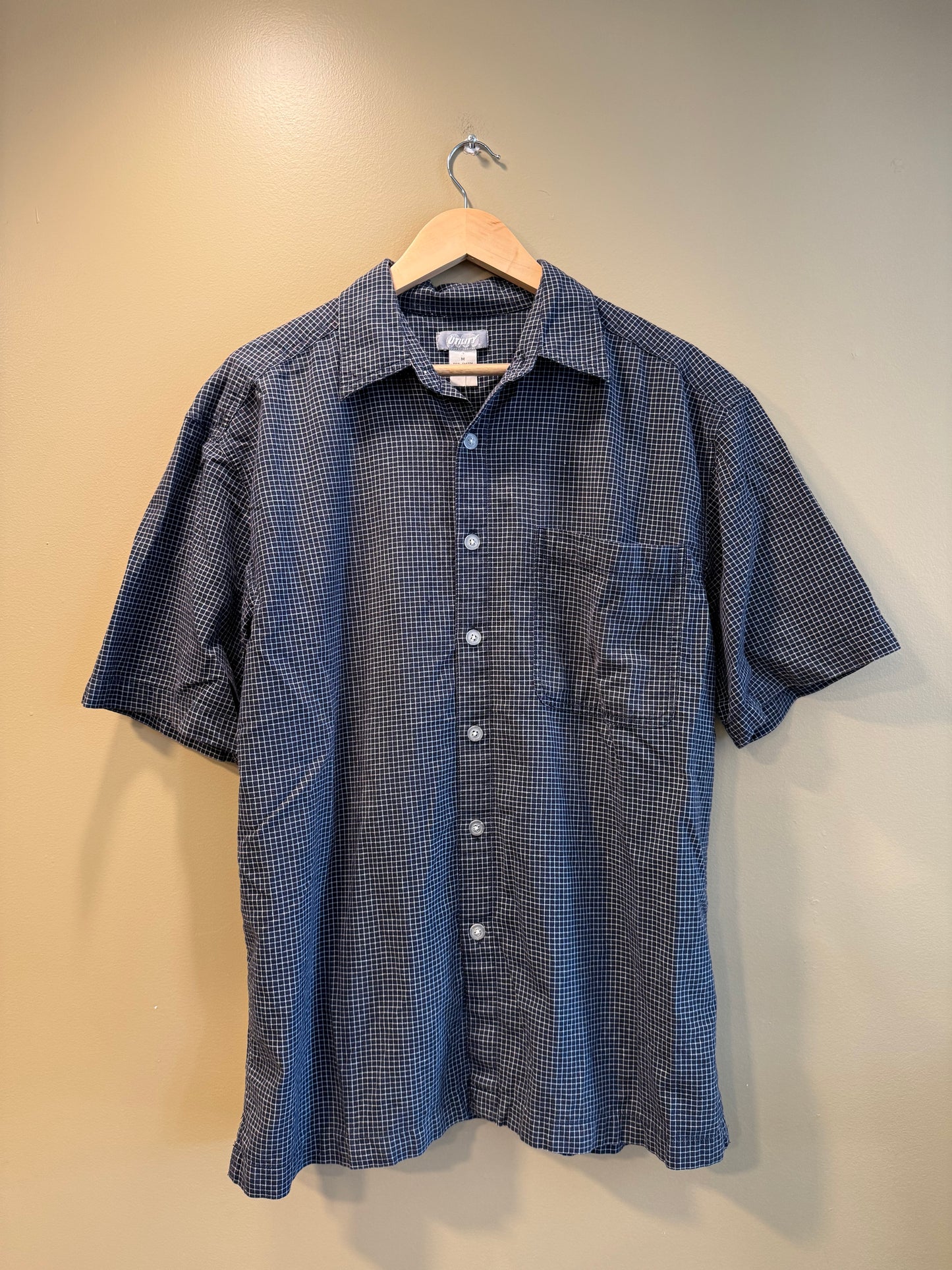 Vintage Y2K Utility Checkered Button-Up Shirt- M