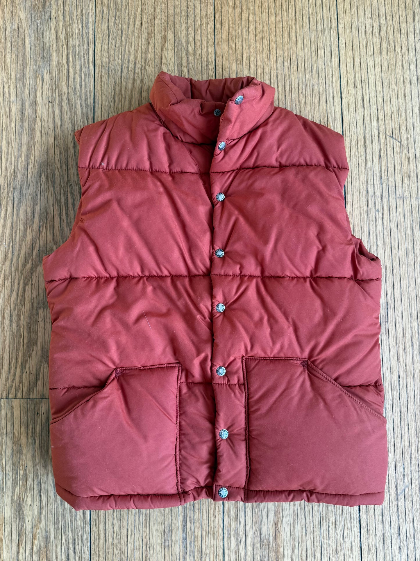 Vintage 1980s The North Face Orange Puffer Nuptse Vest- L