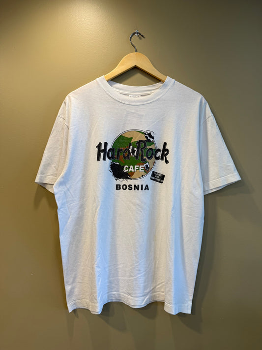 Vintage Hard Rock Cafe Bosnia Camouflage Bullet Holes T-Shirt- XL