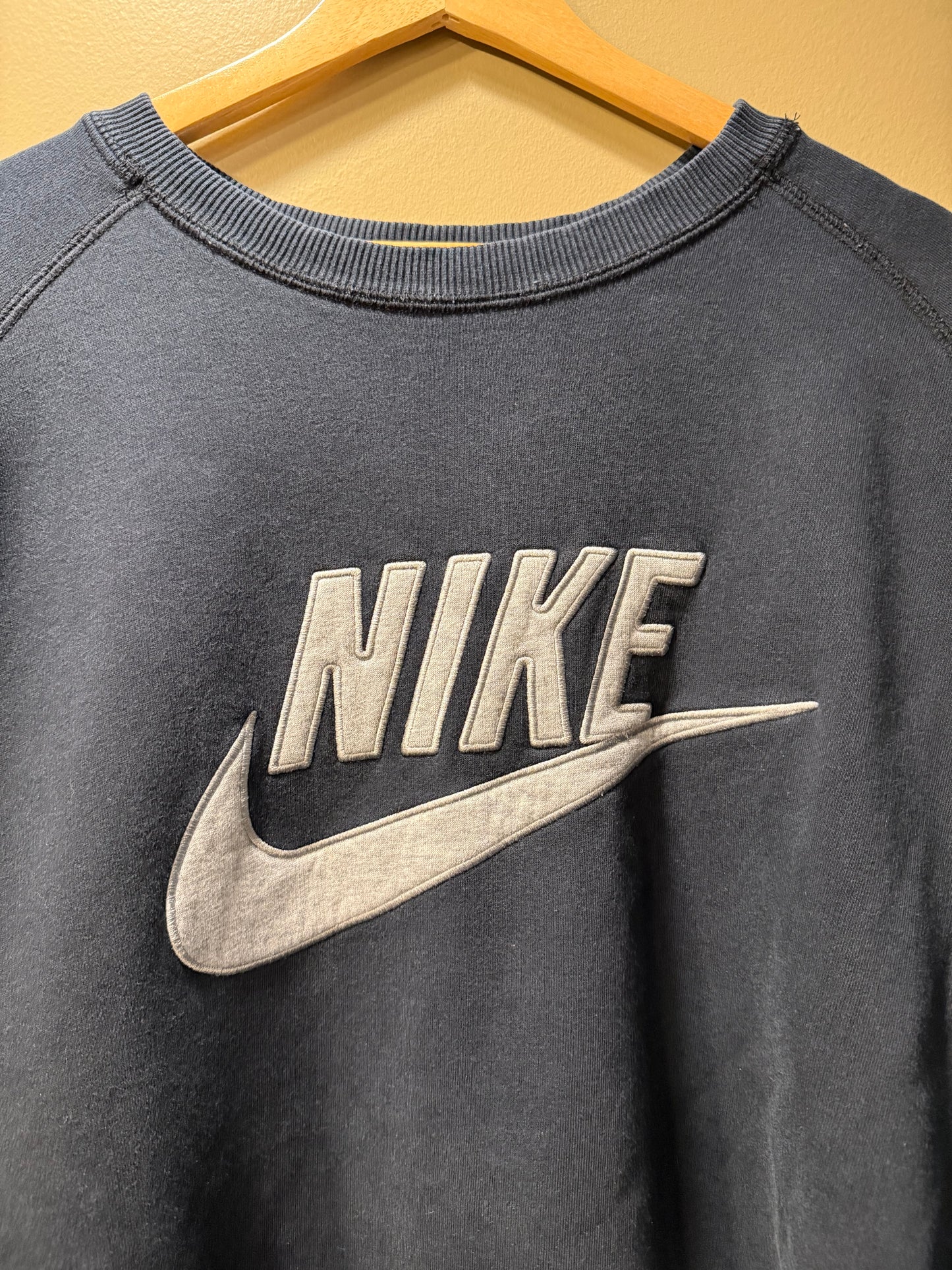 Vintage Nike Spellout Black Crewneck Sweatshirt- XXL