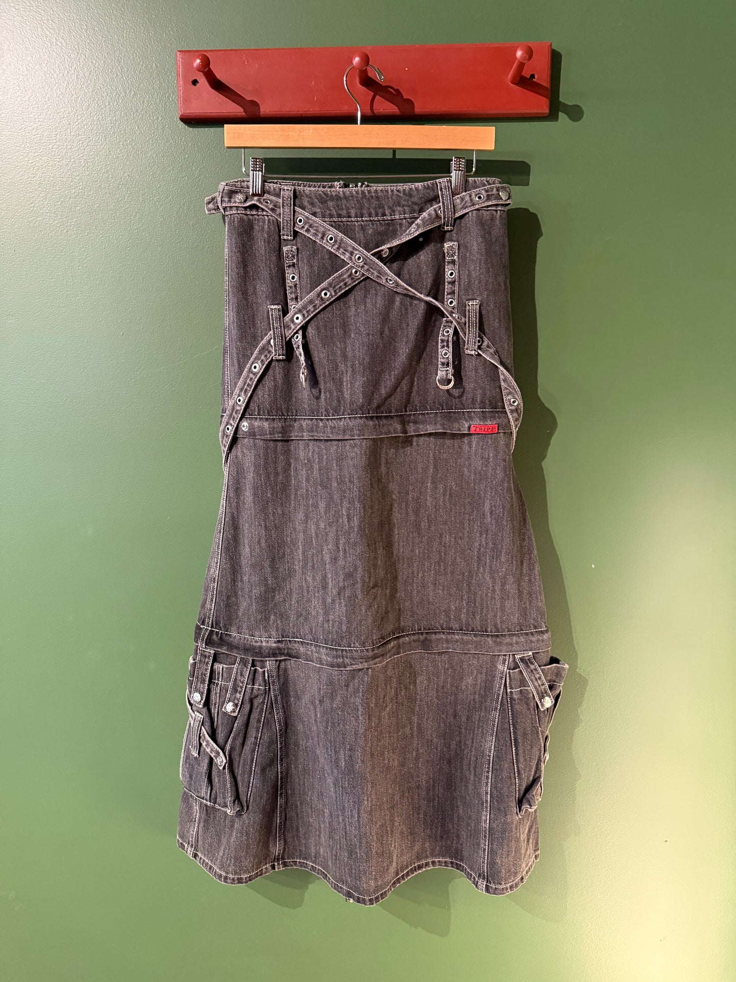 Vintage Y2K Tripp NYC 3-Length Zipped Black Skirt- 30