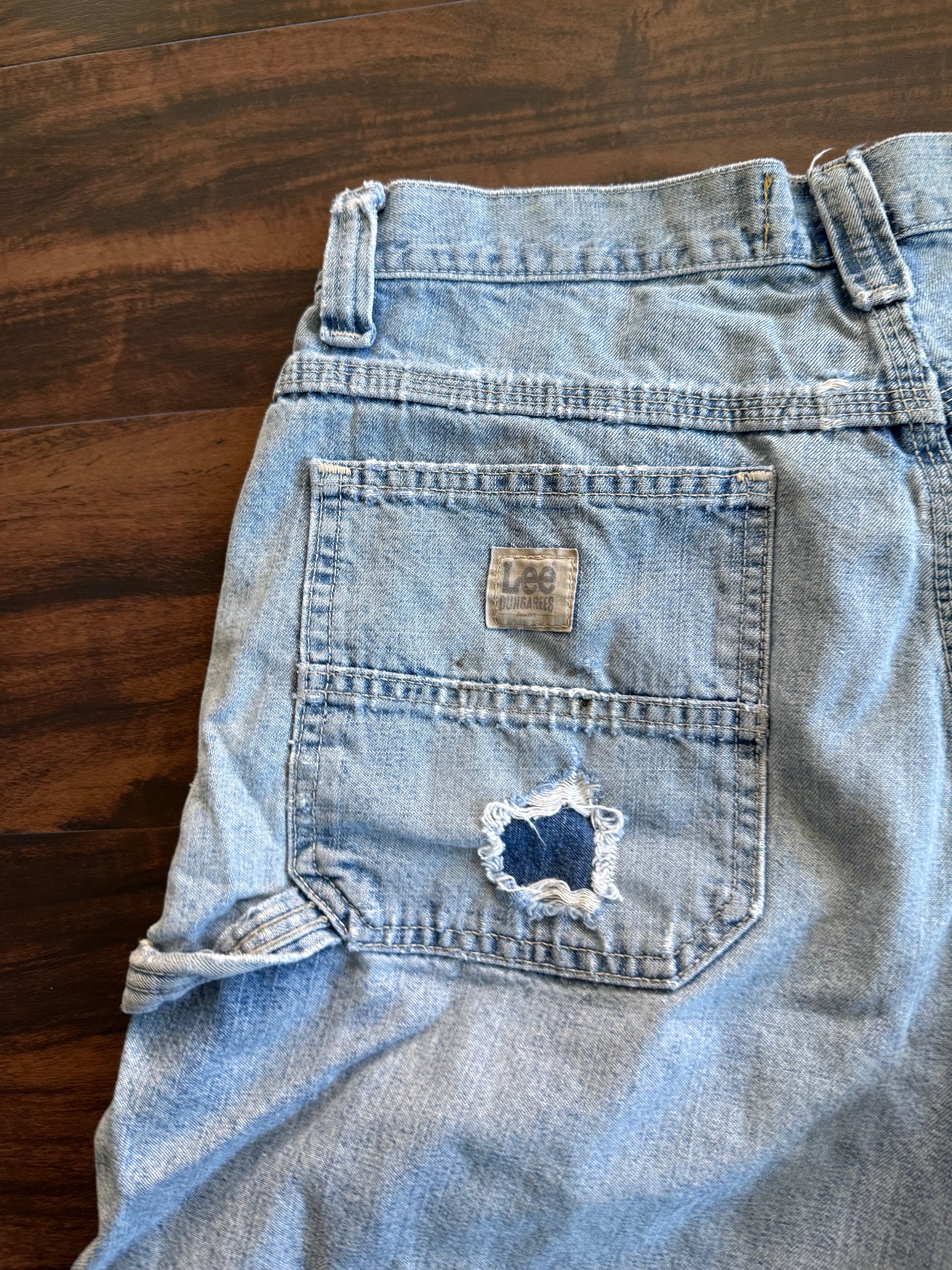 Vintage Lee Dungarees Distressed Denim Jean Shorts- 30