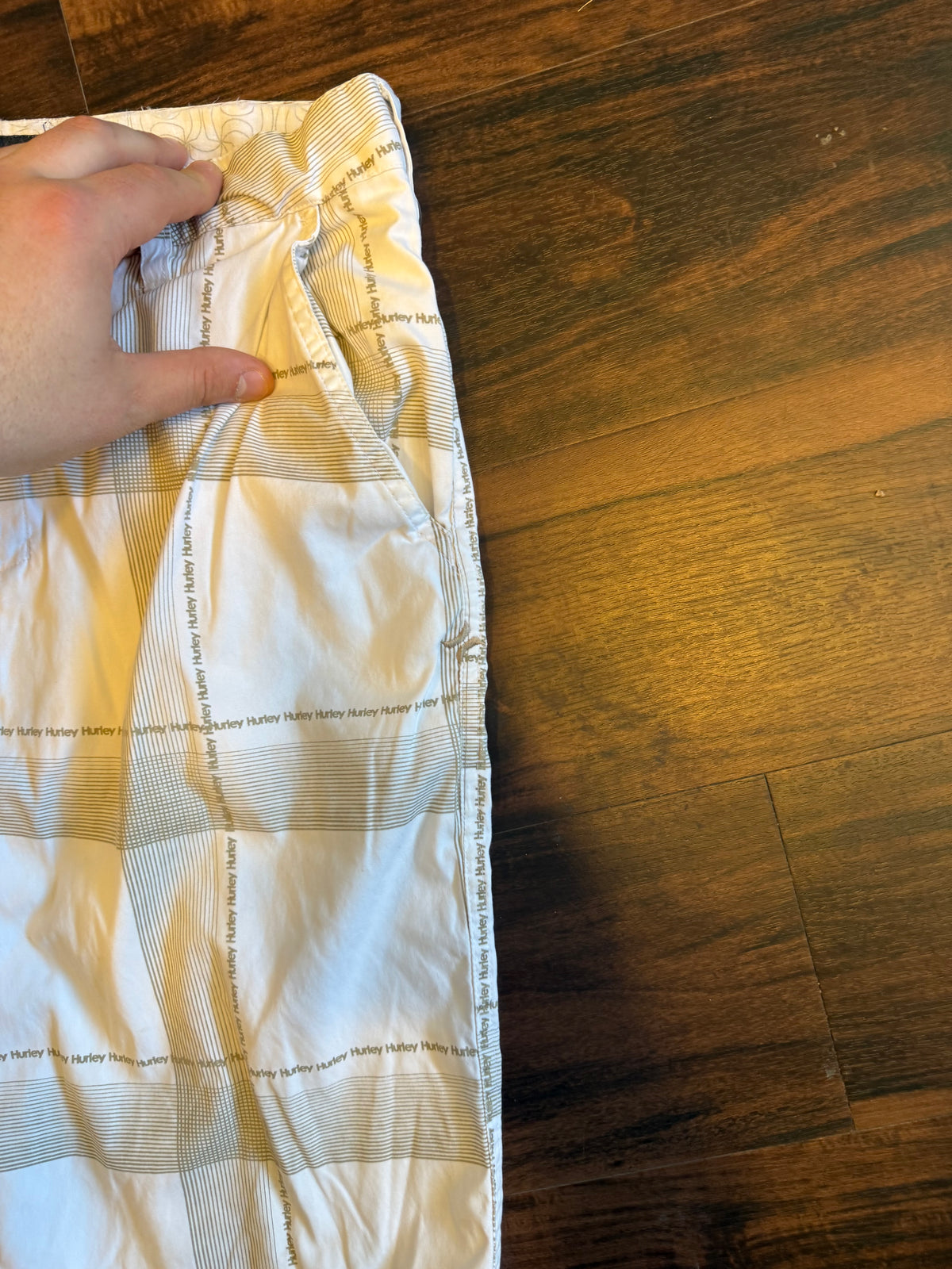 Vintage Hurley Checkered White Board Shorts- 30