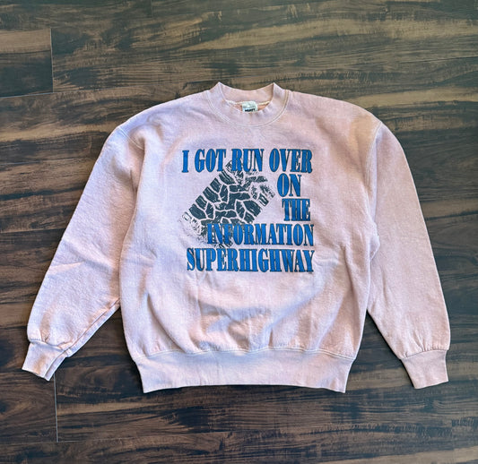 Vintage Information Super Highway Natural Dyed Brown Crewneck Sweatshirt- L