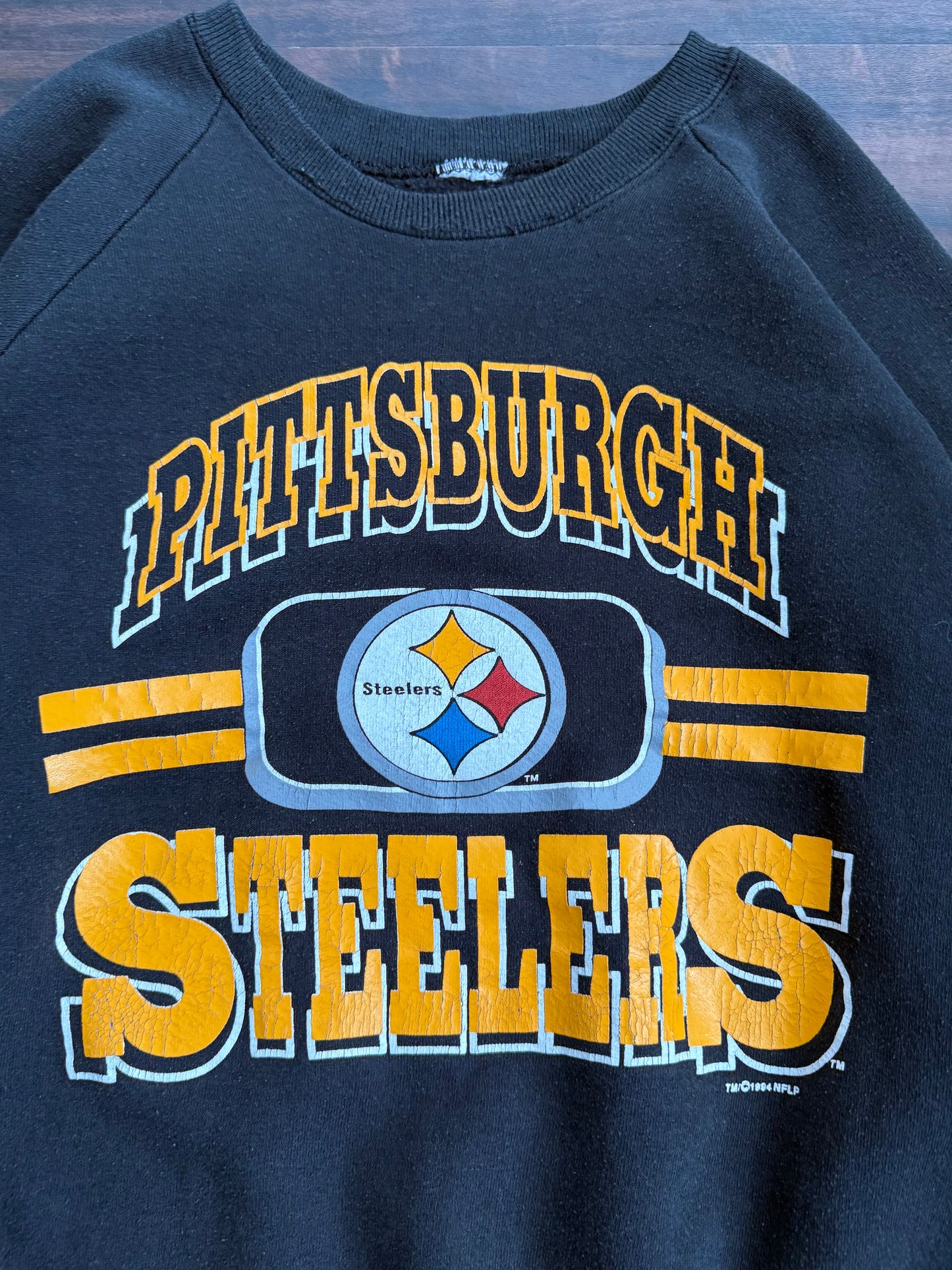 Vintage Pittsburgh Steelers NFL Black Crewneck Sweatshirt- M