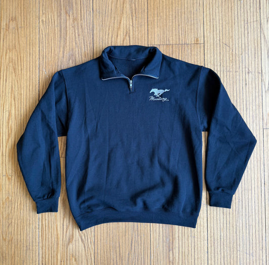 Vintage Ford Mustang Black Quarter-Zip Sweatshirt- L