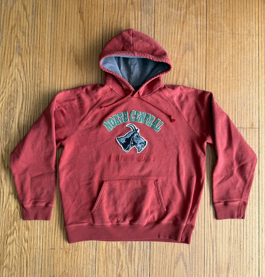 Vintage North Central Fighting Goats Burnt Orange Hoodie Sweatshirt- XL