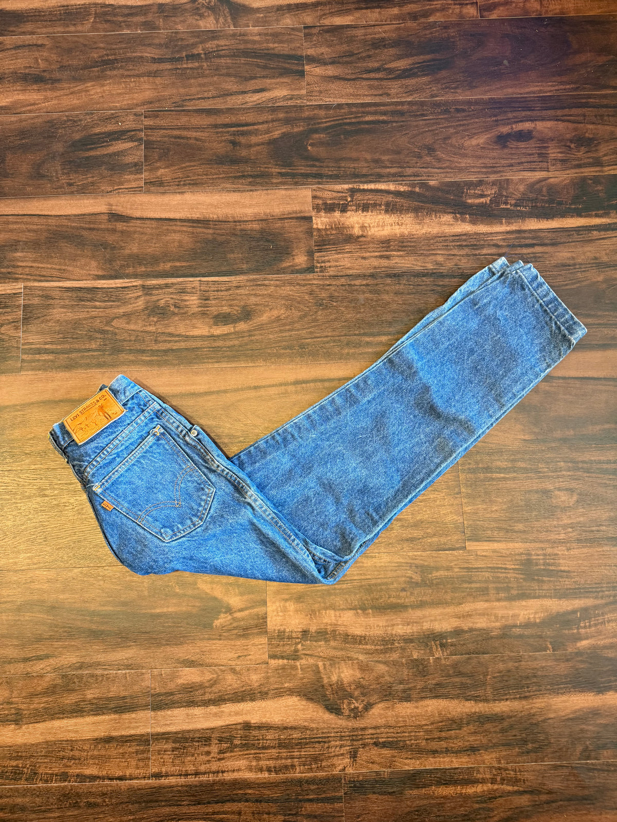 Vintage Levi’s Cowboy Western Orange Tab Dark Wash Denim Jeans- 24x30