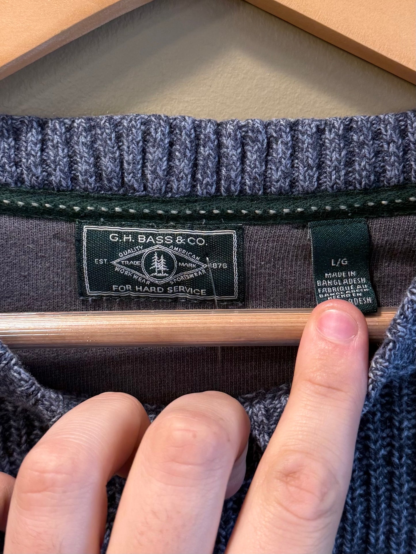 Vintage GH Bass & Co Blue Knit Sweater- L