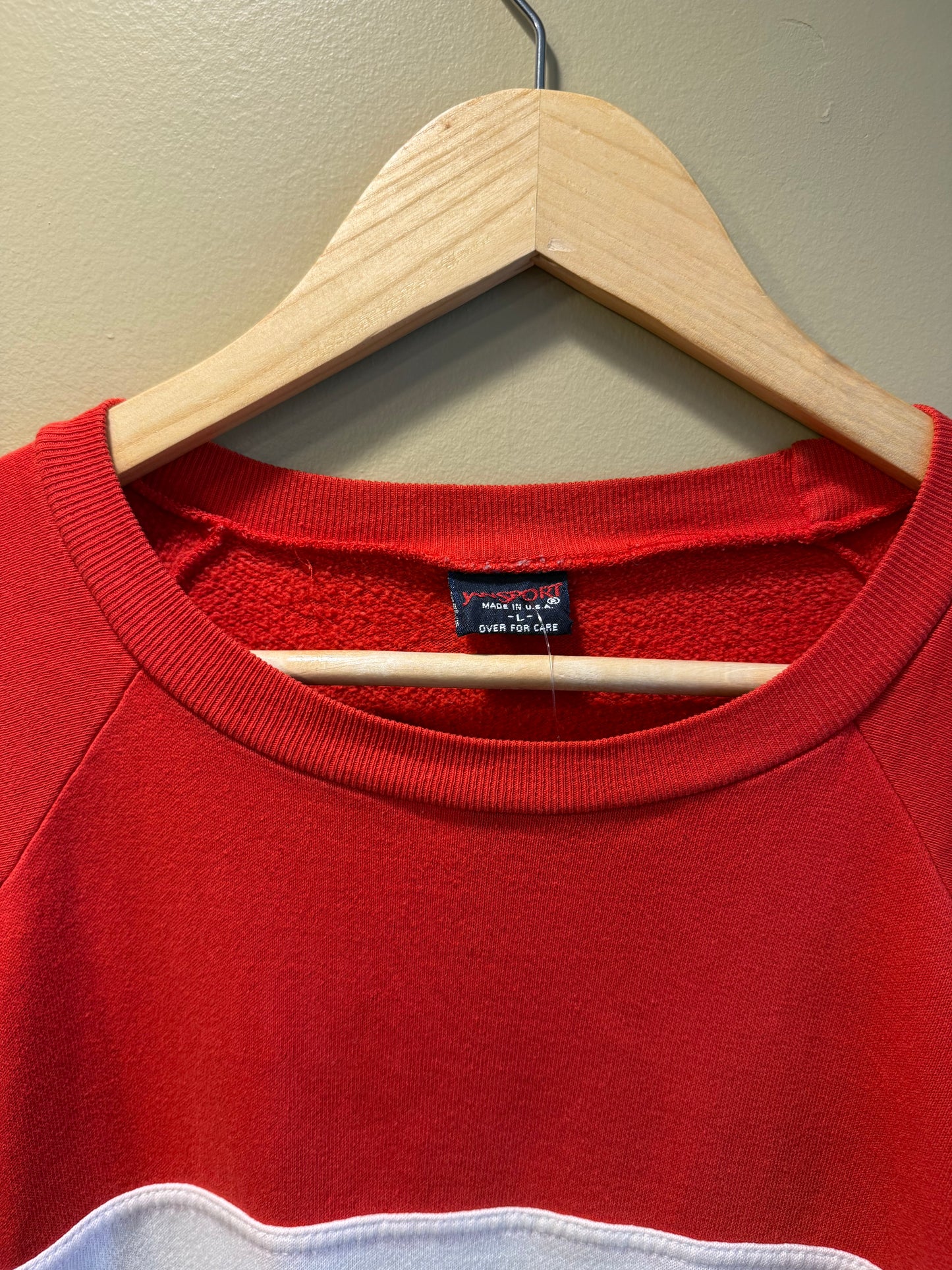 Vintage 80s Ohio State Striped Crewneck Sweatshirt-L