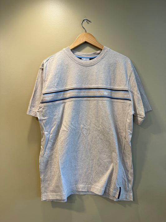 Vintage Y2K Gotcha Surfwear Tan Striped T-Shirt- M/L