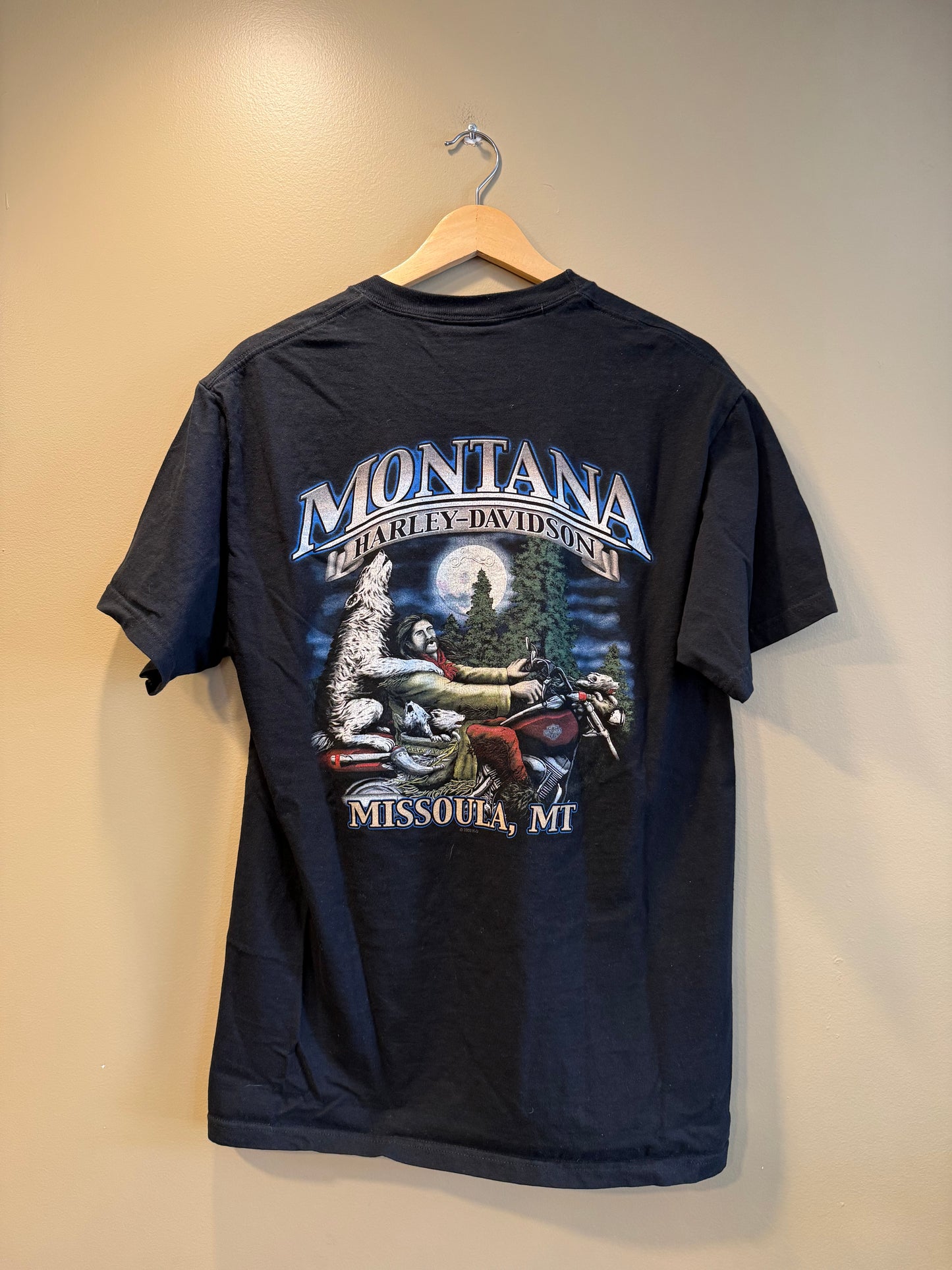 Vintage Harley Davidson Wolf Montana T-Shirt- M