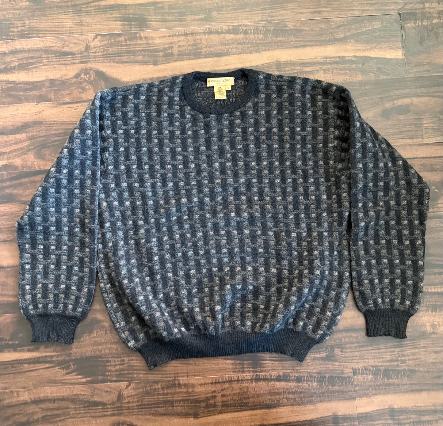 Vintage Tricots St Raphael Wool Patterned Sweater- L