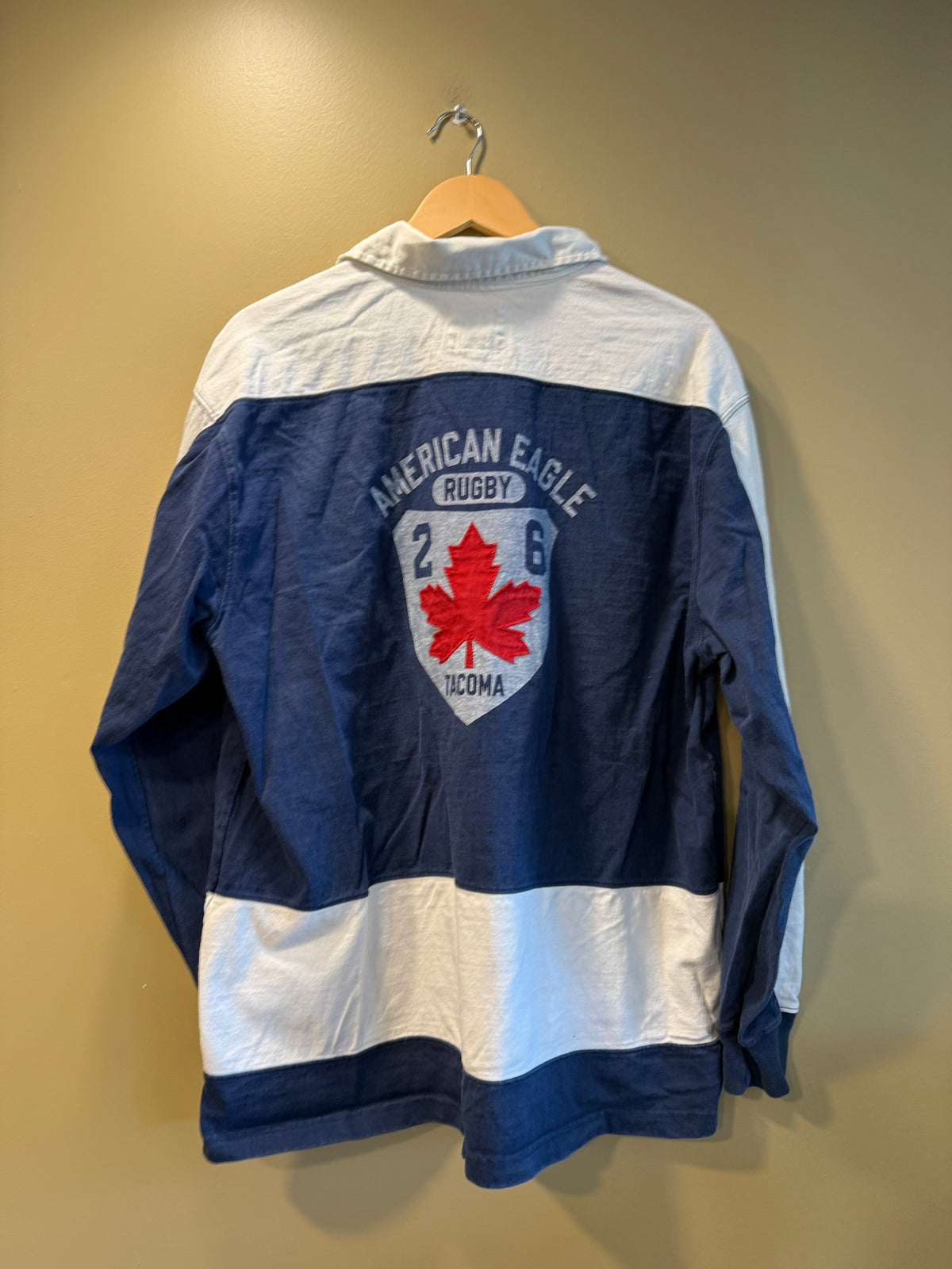 Vintage American Eagle Tacoma Maple Leaf Rugby Shirt- XL