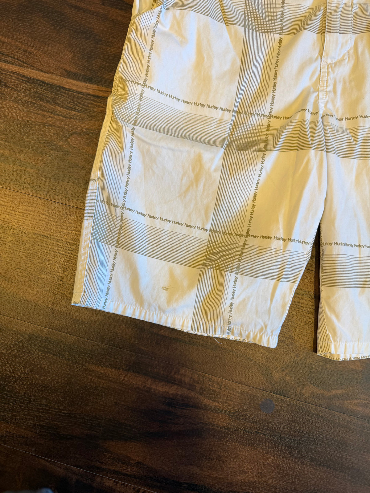 Vintage Hurley Checkered White Board Shorts- 30