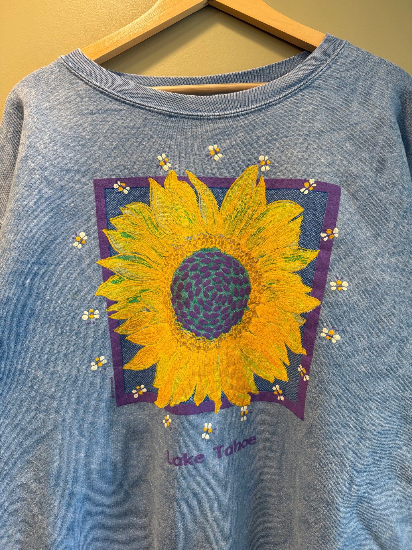 Vintage Lake Tahoe California Sunflower Crewneck Sweatshirt- XL