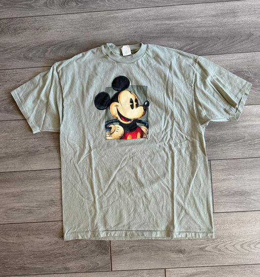Vintage Disney Mickey Mouse Light Green Art T-Shirt- L