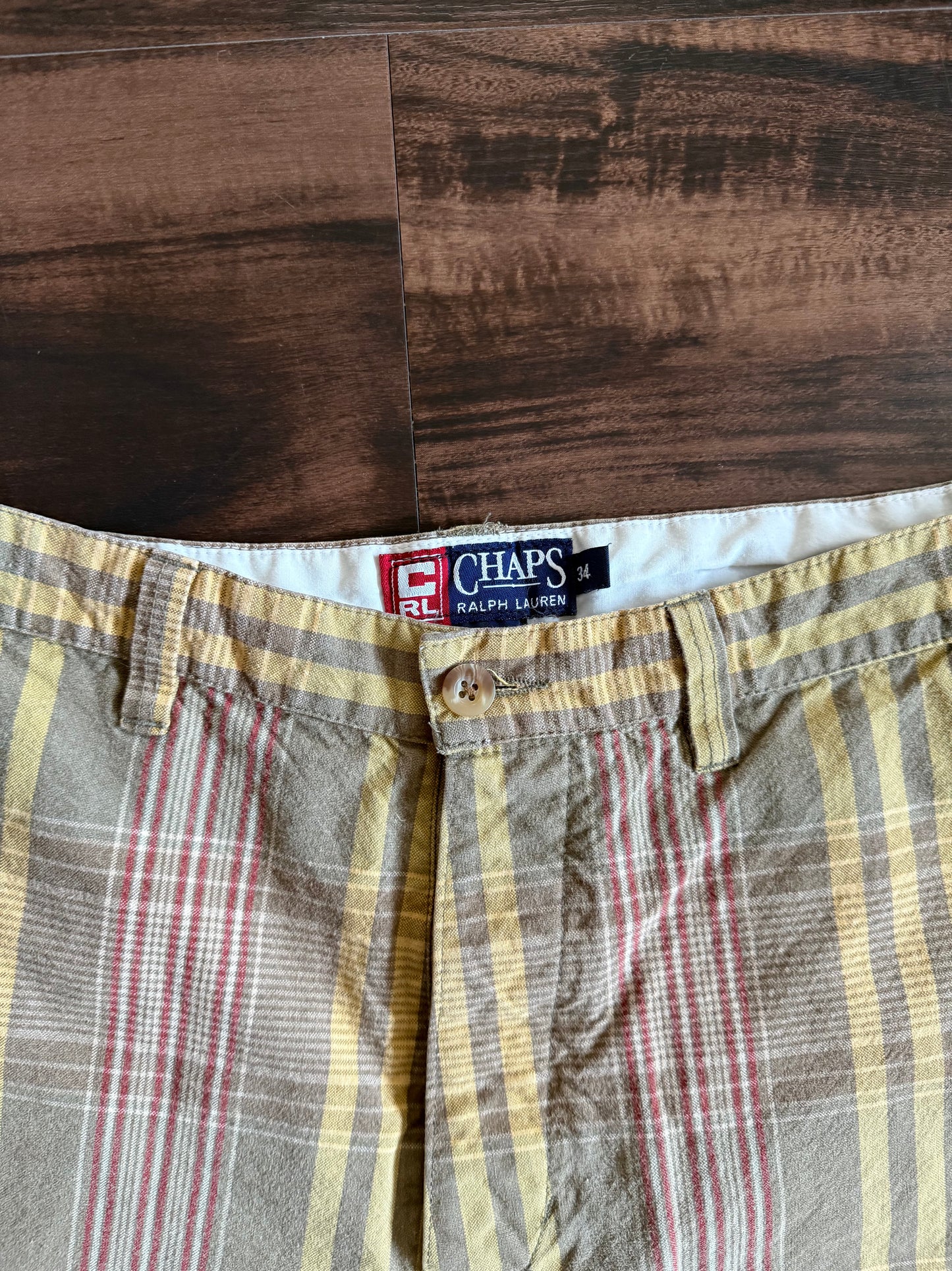 Vintage Y2K Chaps Ralph Lauren Checkered Baggy Shorts- 33