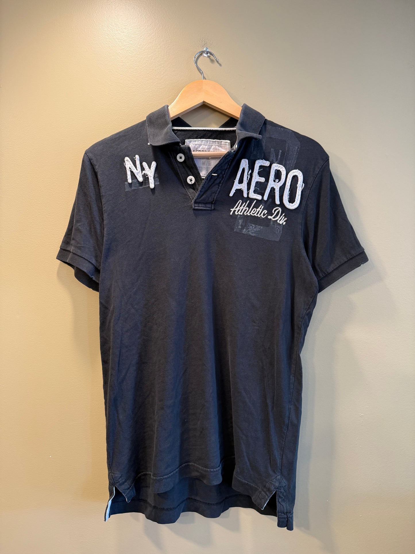 Vintage Aeropostale Black Polo Shirt- M