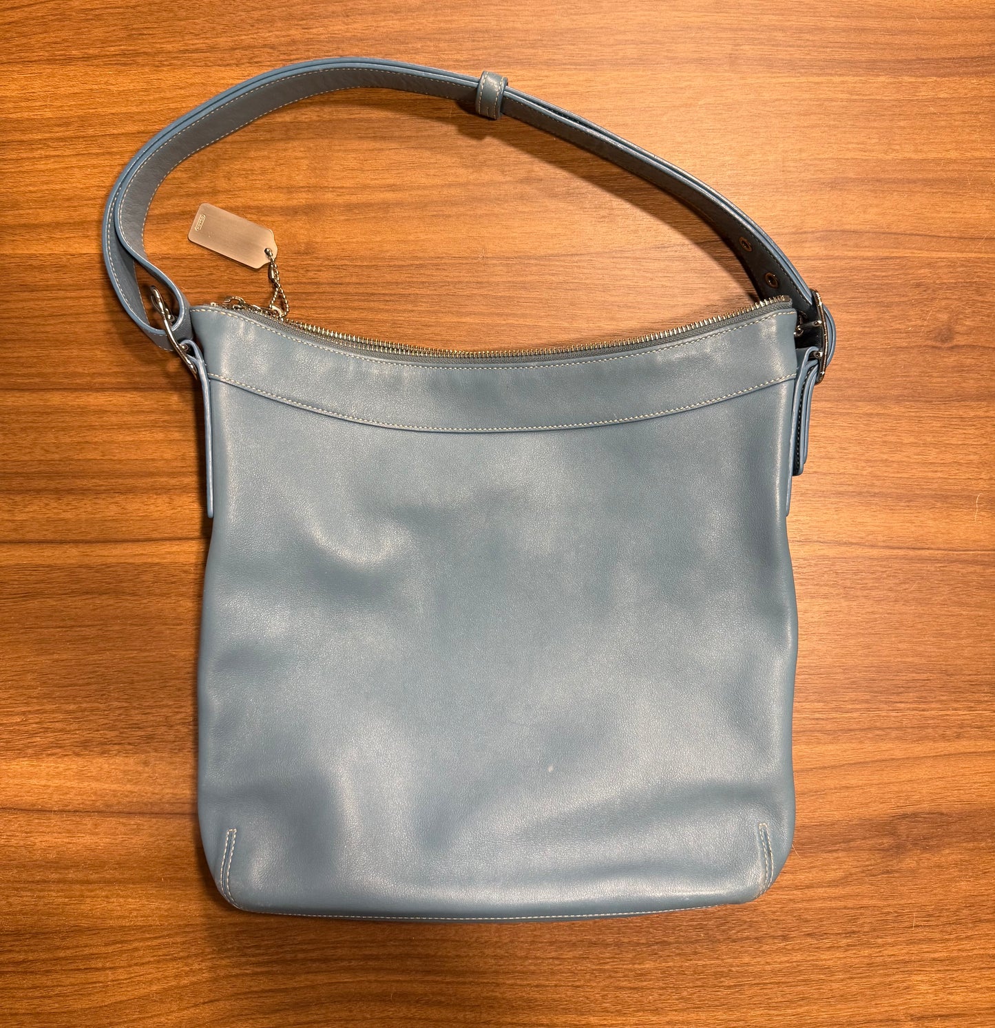 Vintage Coach 9188 Icy Blue Slim Bucket Shoulder Bag