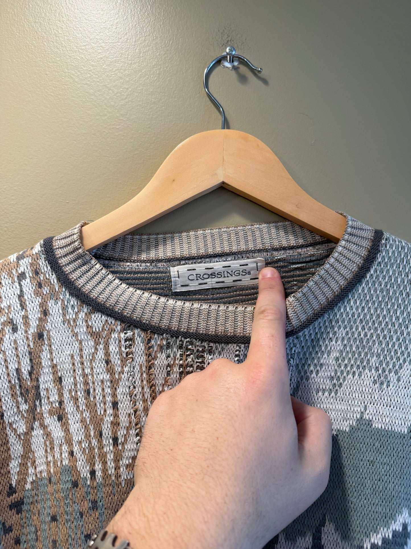 Vintage Crossings Nature Knit Sweater- XL