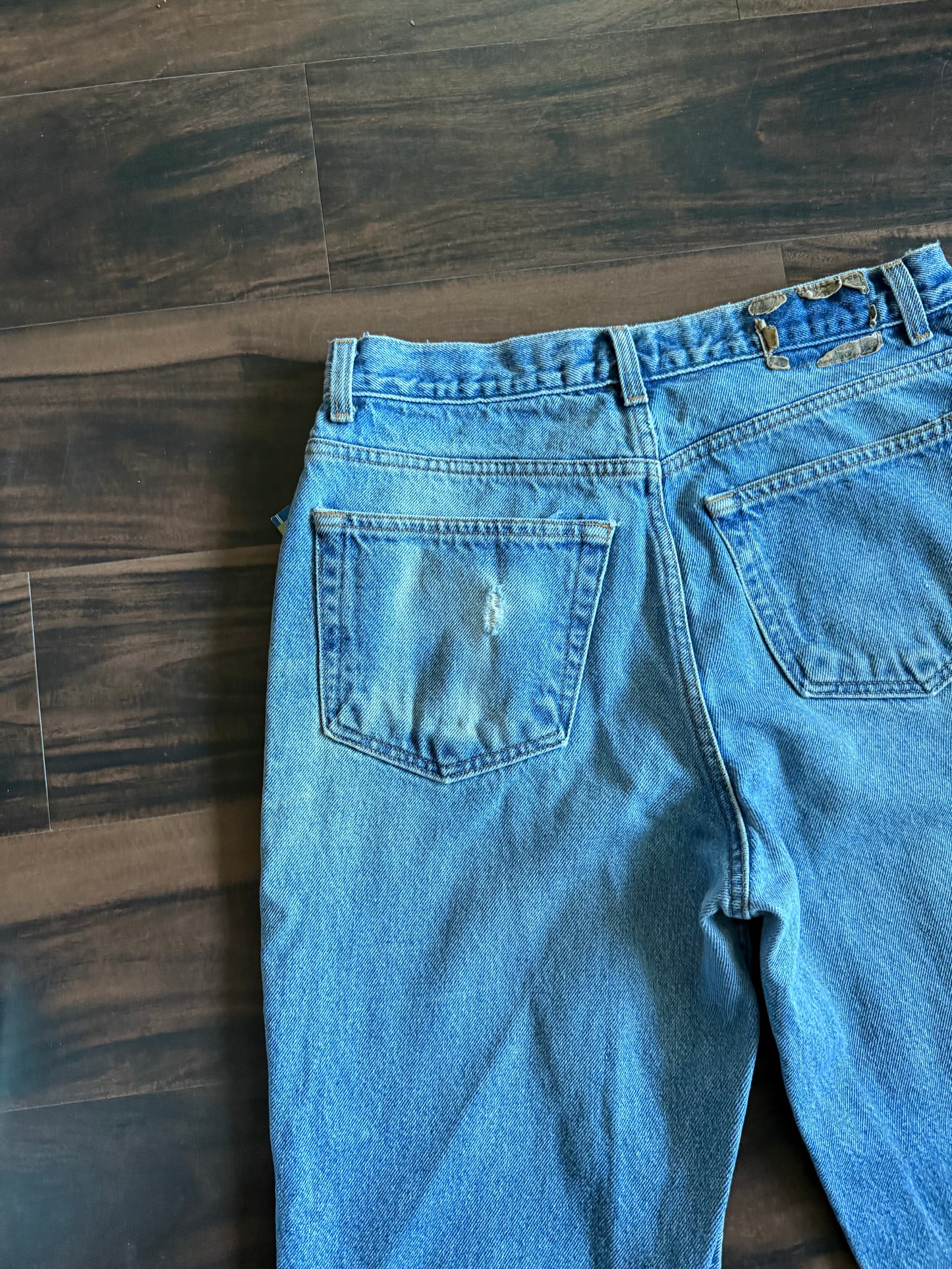 Vintage Y2K Old Navy Light Wash Distressed Denim Jeans- 32x32