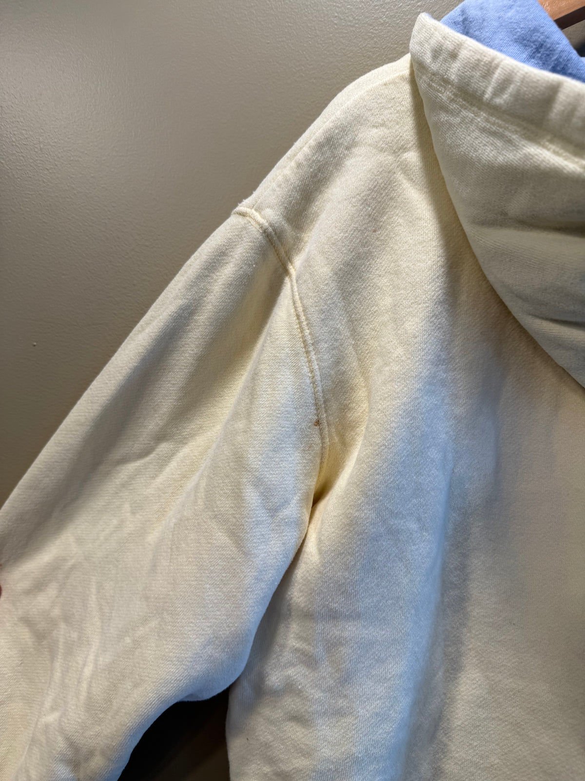 Vintage Aeropostale Butter Yellow & Blue Hoodie Sweatshirt- L