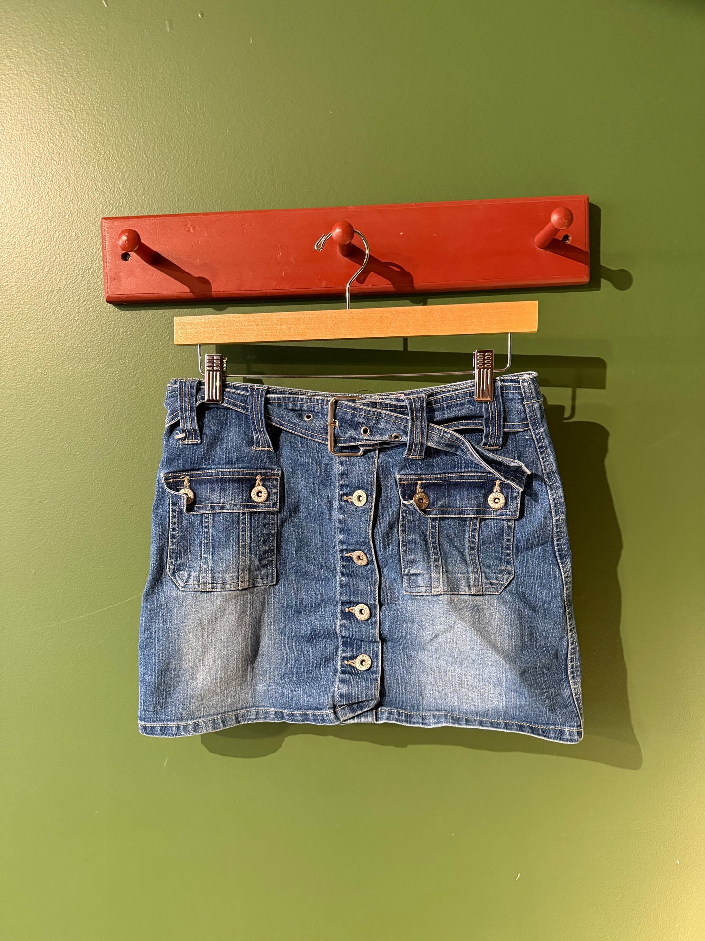 Vintage Y2K Lazer Jeans Denim Skirt- 28