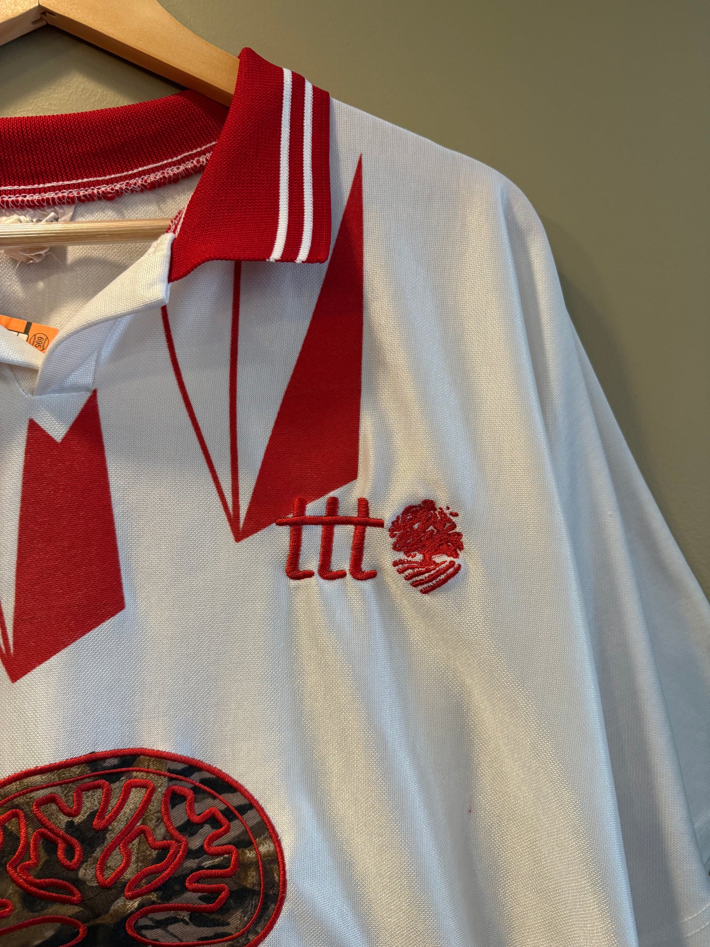 TTT Red & White Boxy Football Soccer Jersey- L/XL