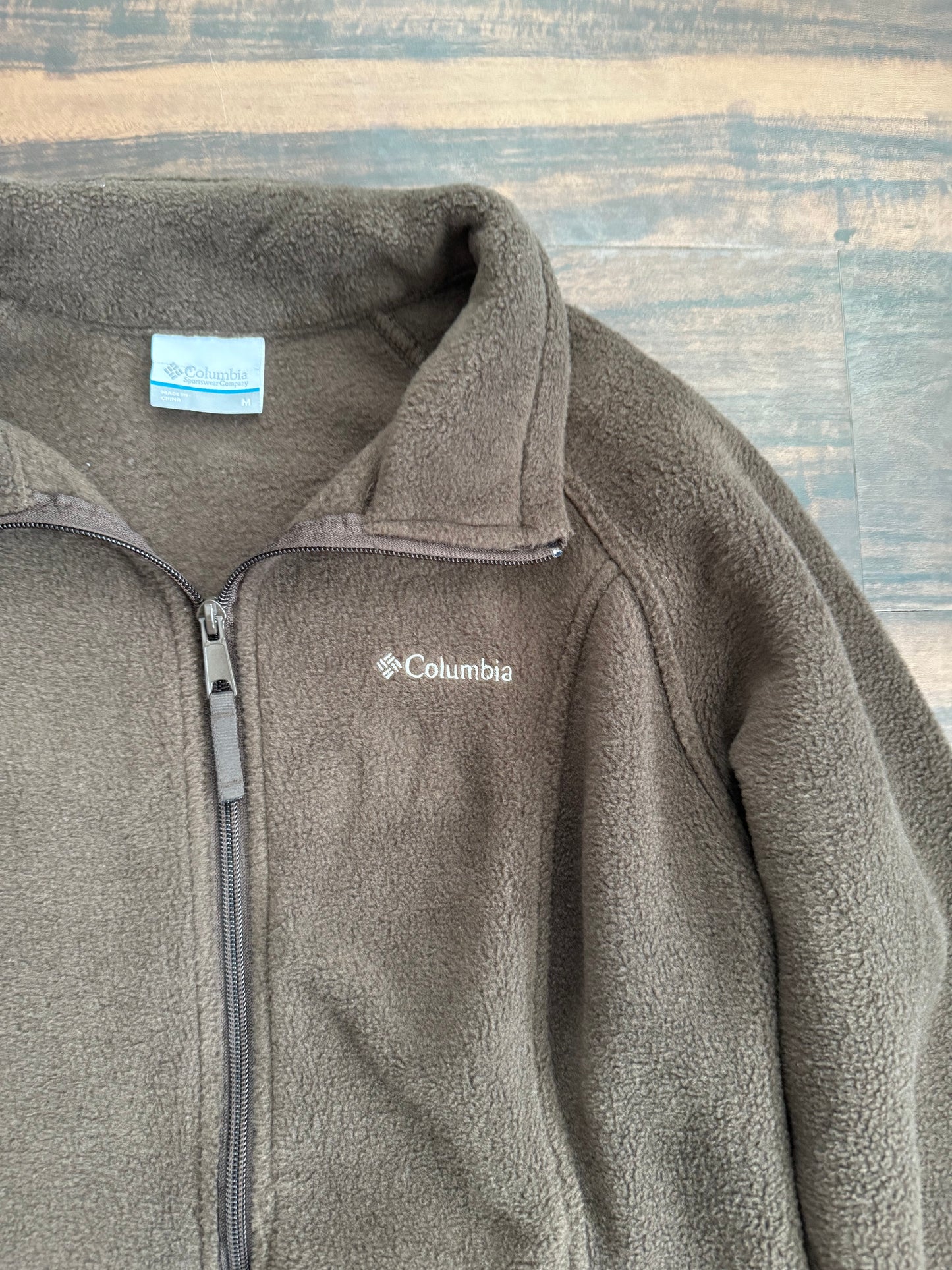 Vintage Columbia Brown Fuzzy Fleece Jacket- M