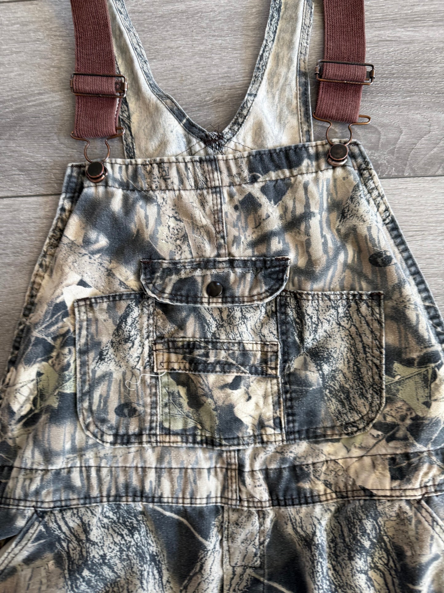 Vintage Red Head Real Tree Camouflage Overalls- 38x30