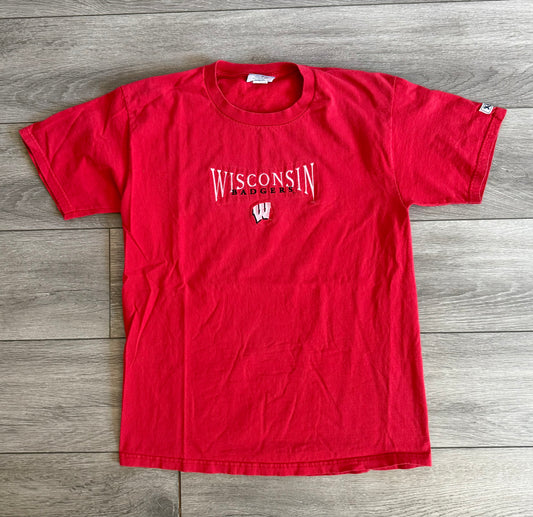 Vintage University of Wisconsin Badgers Red T-Shirt- L