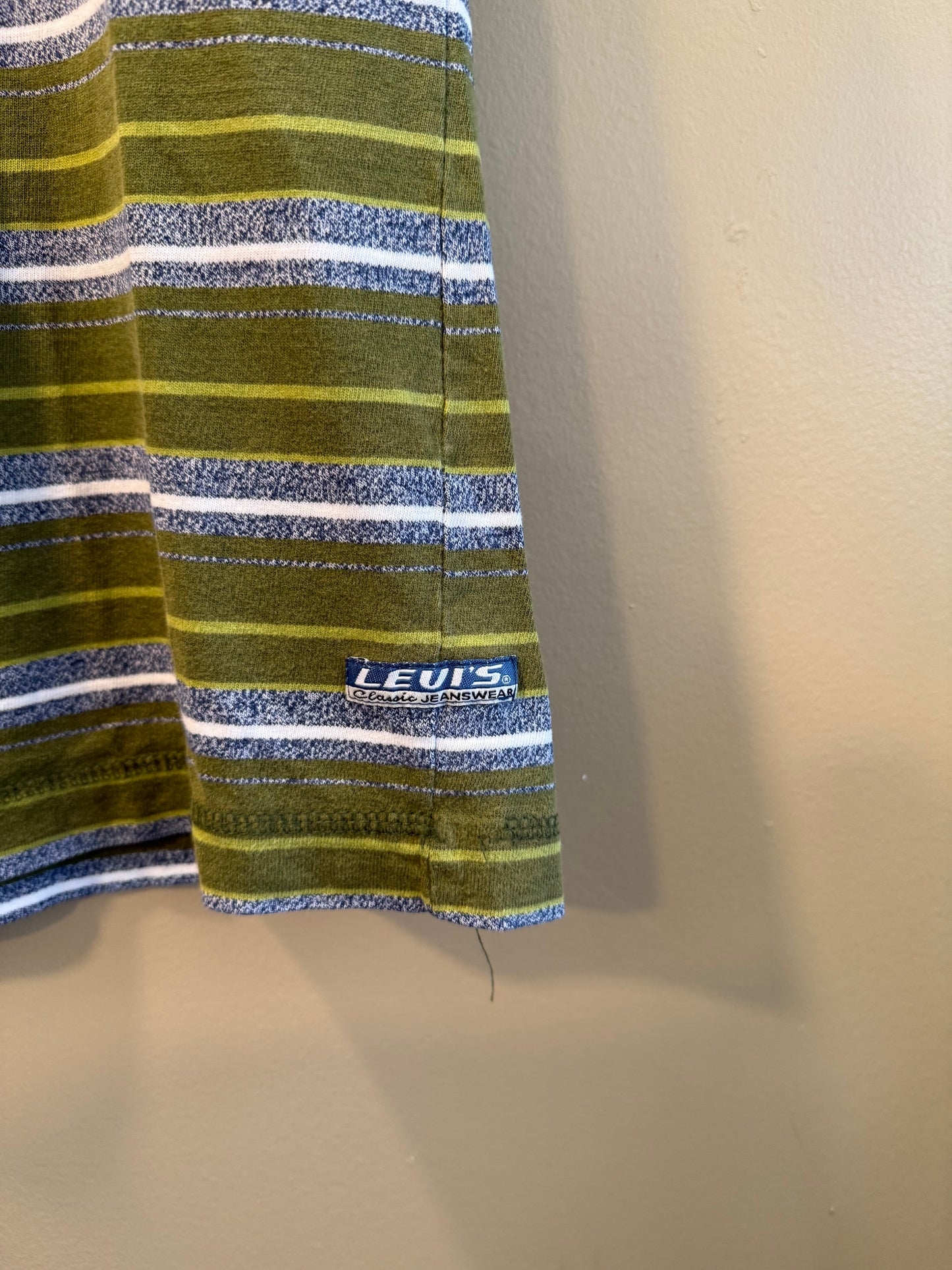 Vintage Levi’s Classic Jeanswear Striped Green T-Shirt- L