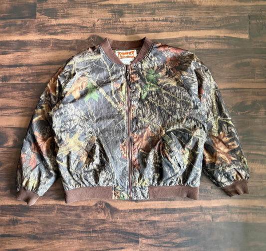 Vintage Gamehide Tree Camouflage Lightweight Windbreaker Bomber Jacket- XL