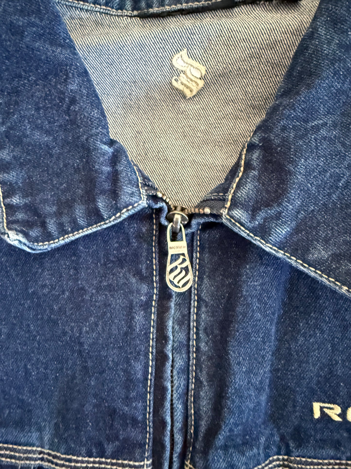 Vintage Rocawear Zip-Up Dark Wash Denim Trucker Jacket- XXL