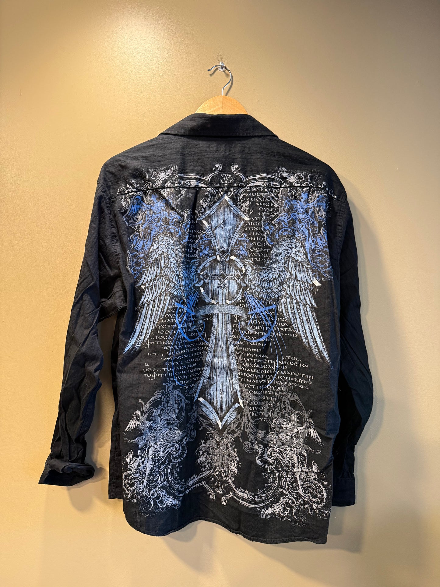 Vintage Eighty Eight Gothic Cross Long Sleeve Shirt- L