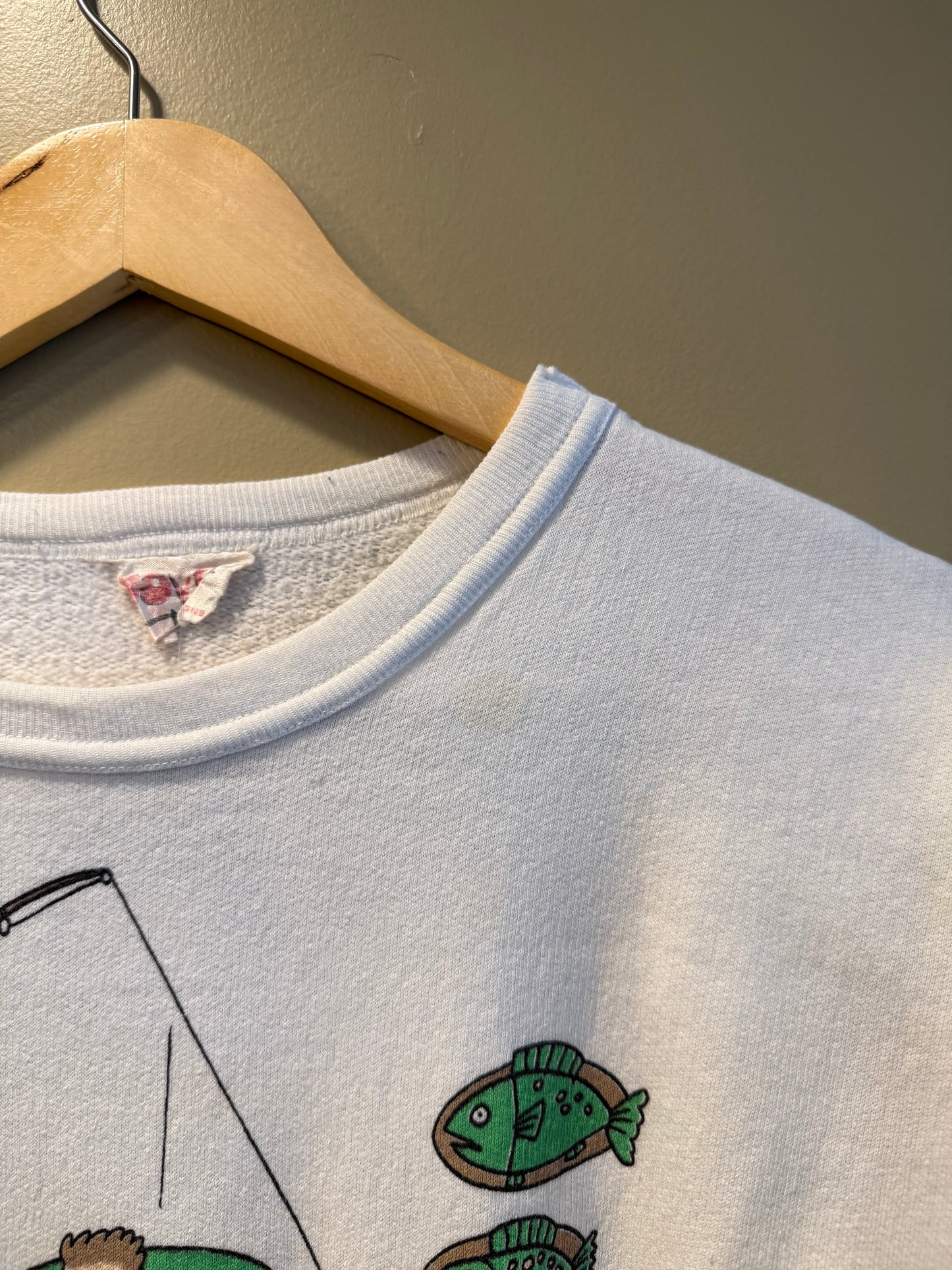 Vintage Mr. Dad Fishing Boxy Crewneck Sweatshirt- L