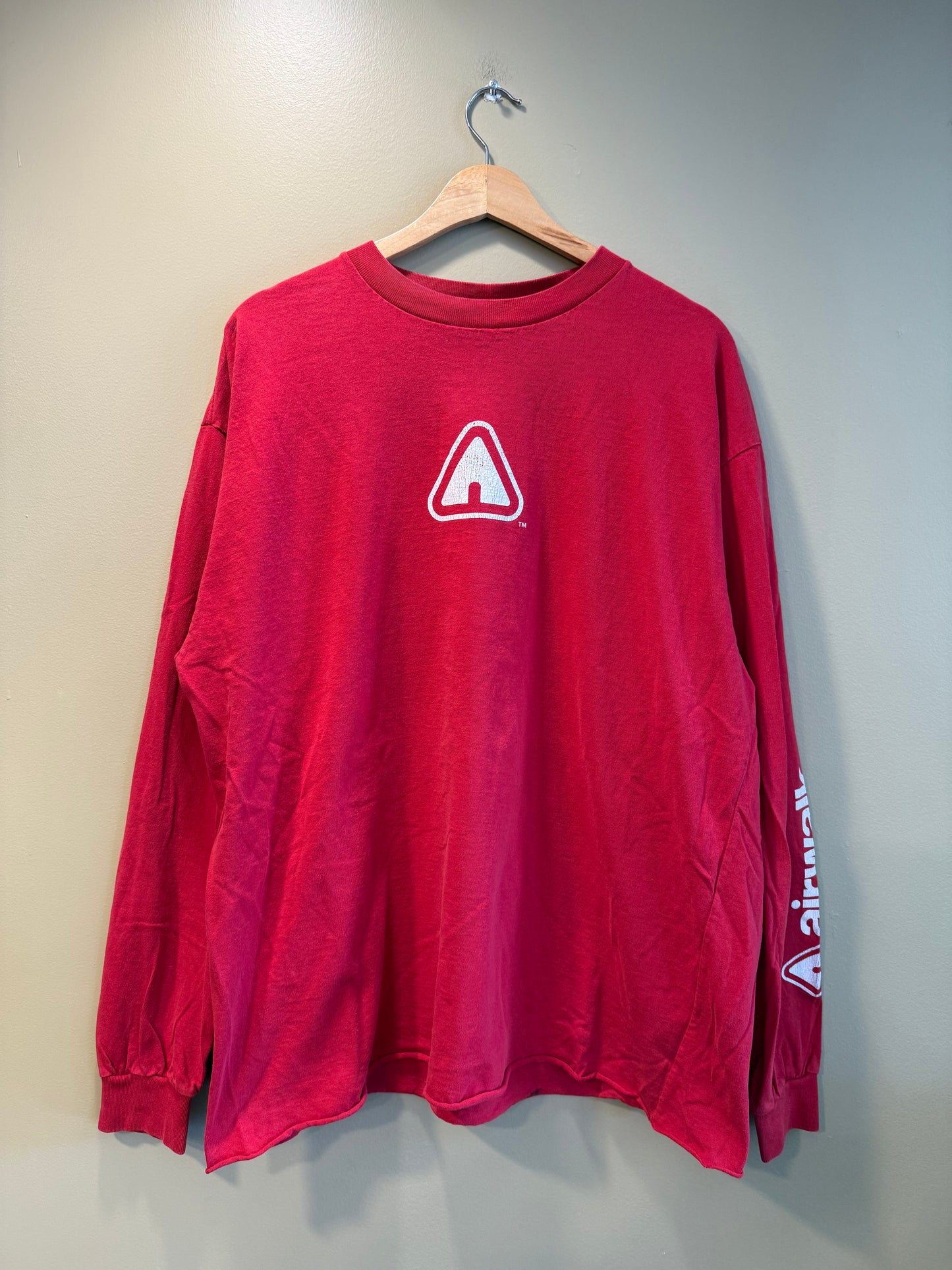 Vintage Airwalk Tony Hawk Skateboarding Red Long Sleeve T-Shirt- XL