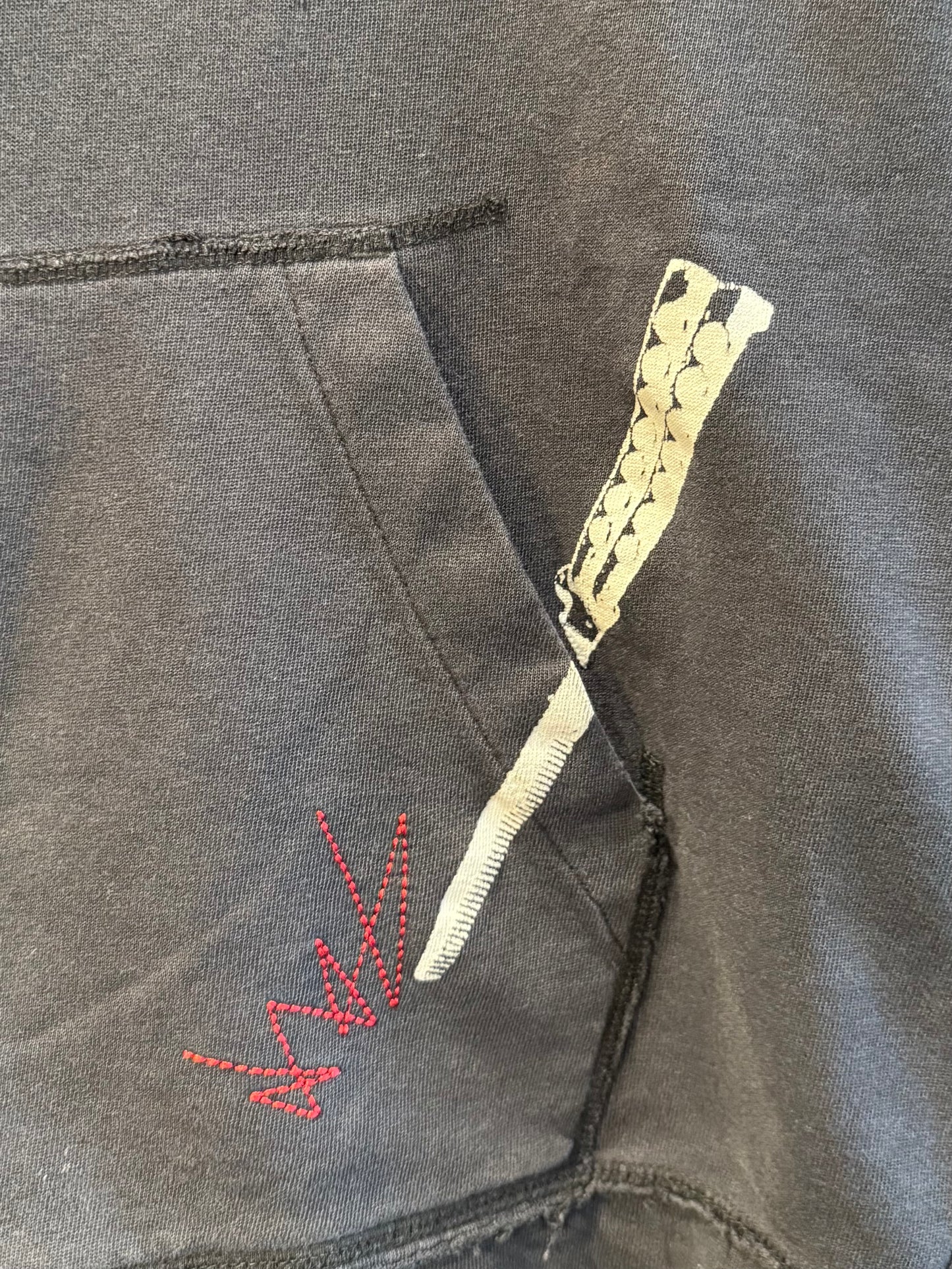 Vintage Quiksilver Black Gothic Zip-Up Hoodie Sweatshirt- L
