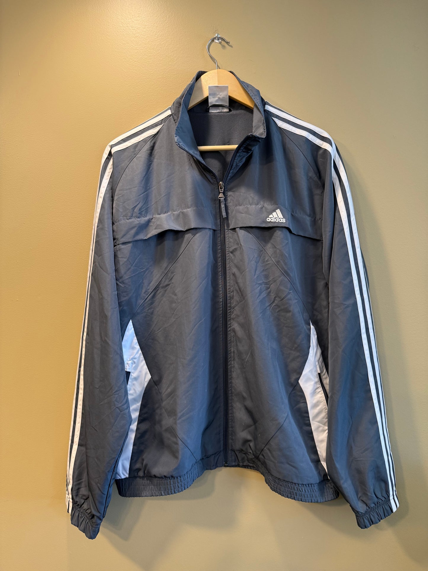Vintage Adidas Gray Windbreaker Jacket- L