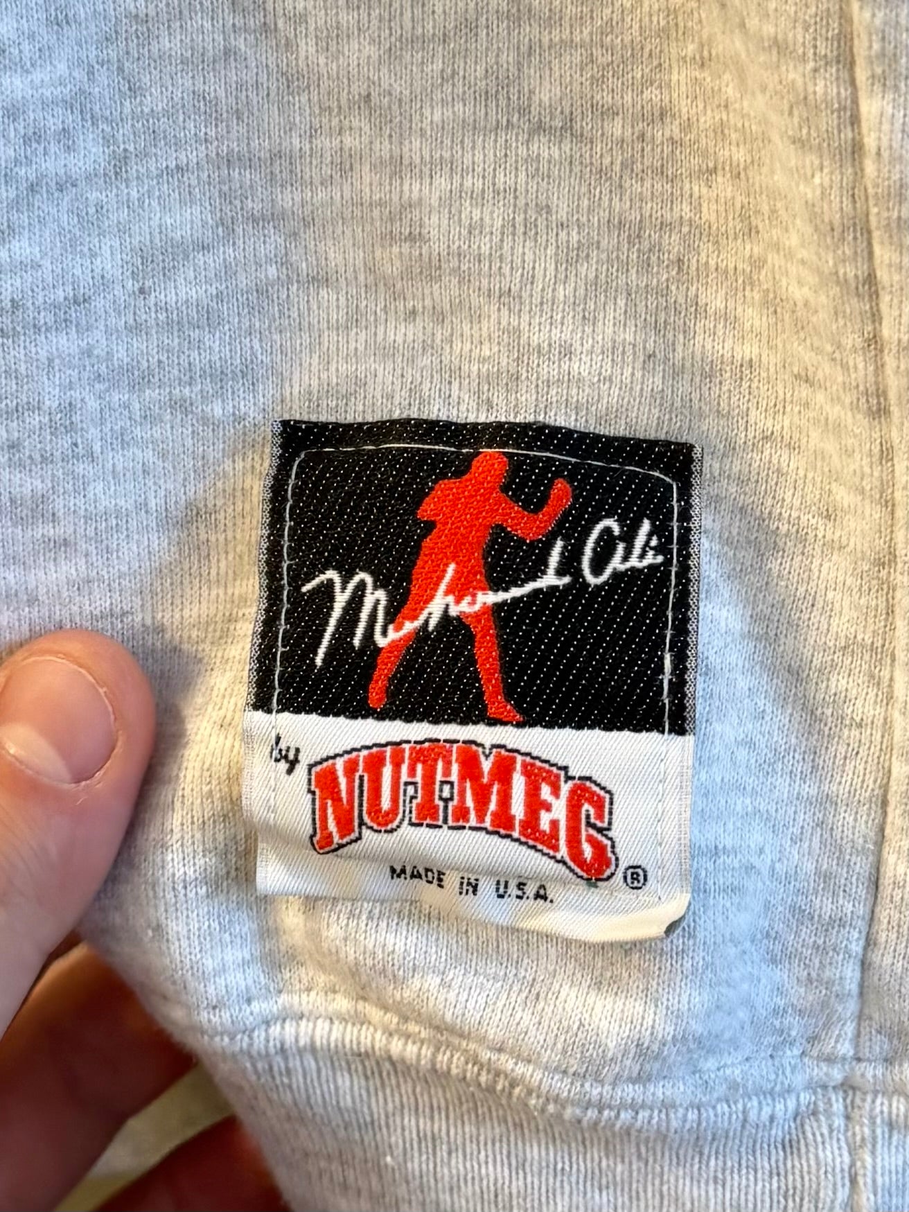 Vintage Nutmeg Muhammad Ali Gray Hoodie Sweatshirt- L