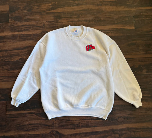 Vintage University of Wisconsin Rose Bowl White Crewneck Sweatshirt- XL