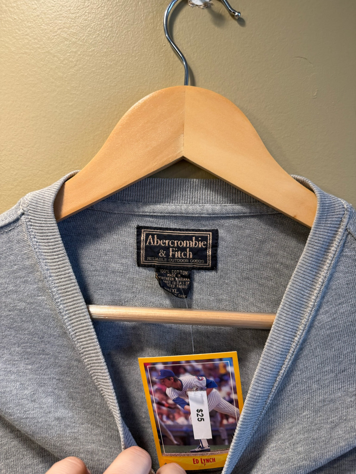Vintage Y2K Abercrombie & Fitch Fitted Gray Long Sleeve T-Shirt - XL