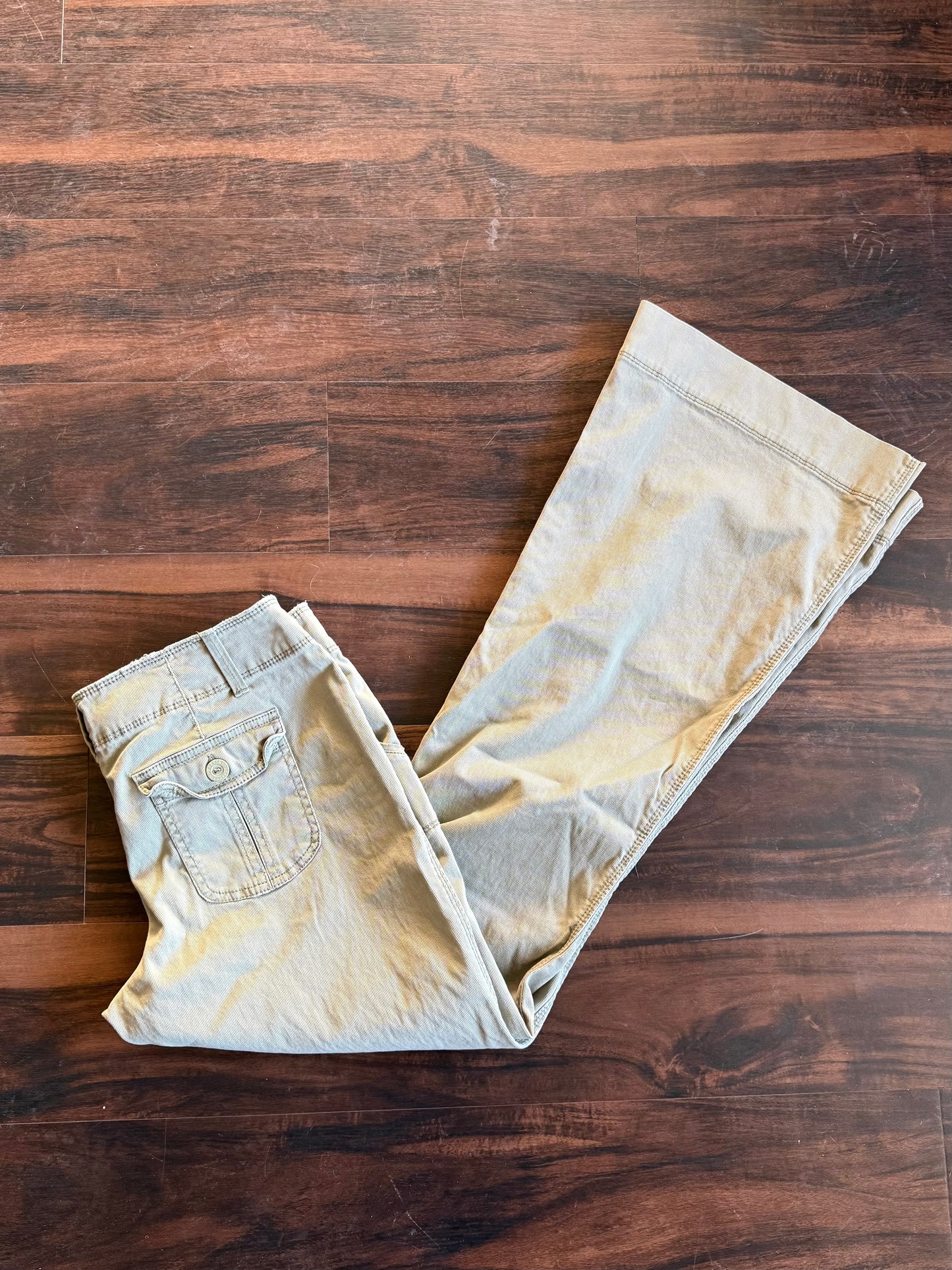Vintage Y2K Mossimo Tan Flare Canvas Pants- 33x33