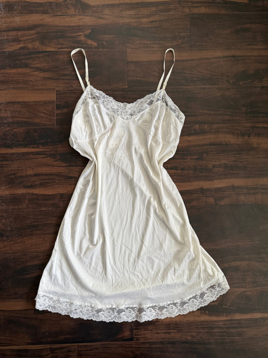 Vintage White Lace Slip Dress- XL