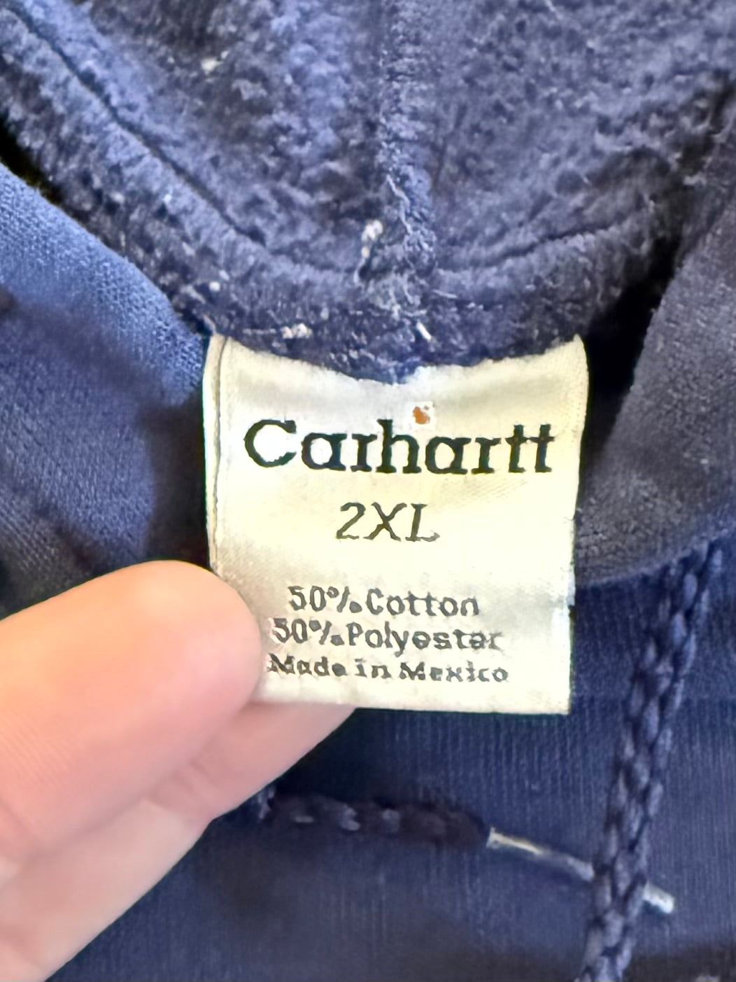 Vintage Carhartt Cuyahoga Falls Navy Blue Hoodie Sweatshirt- XXL