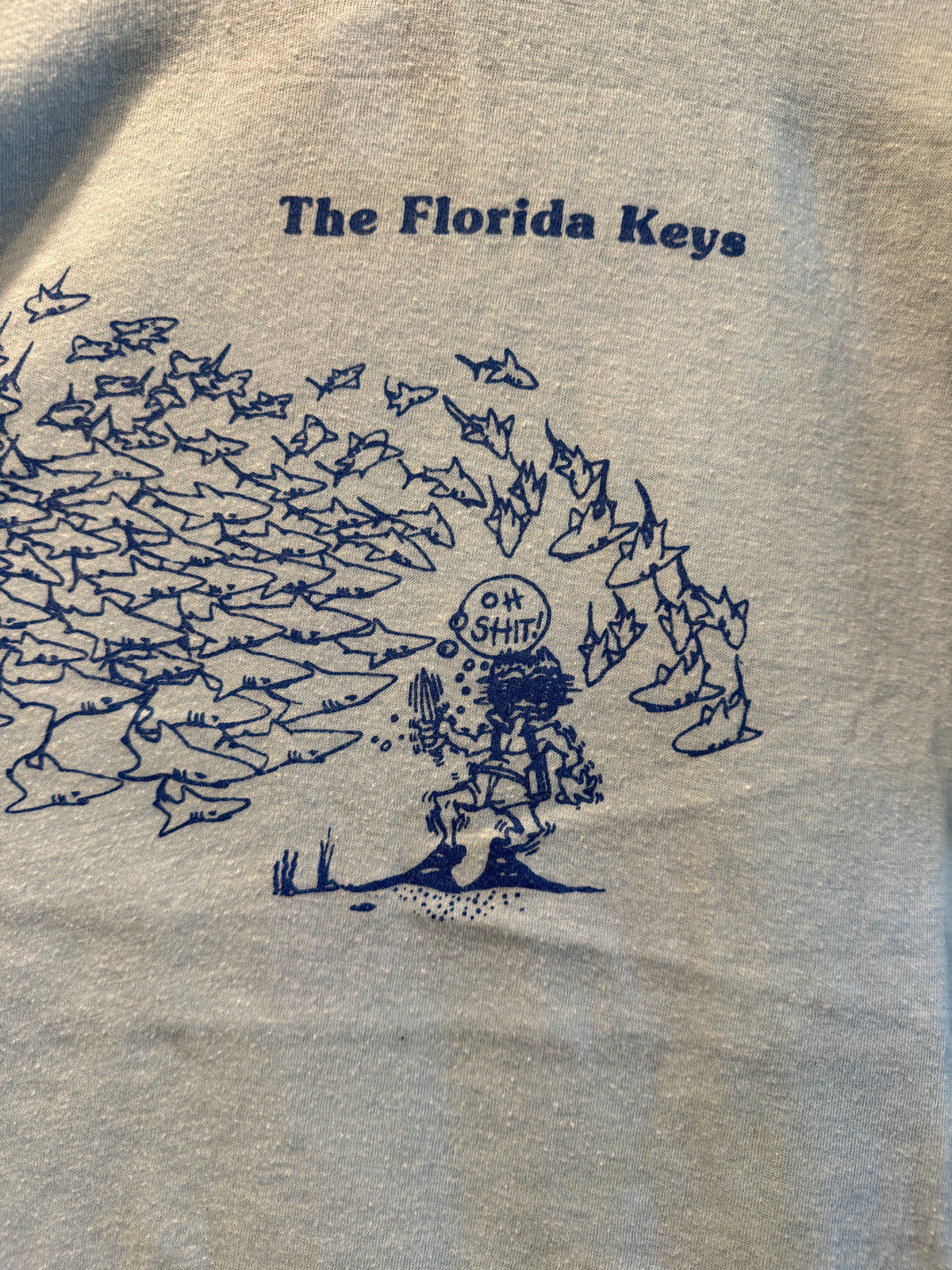 Vintage 70s Florida Keys Oh Shit Diver T-Shirt- S