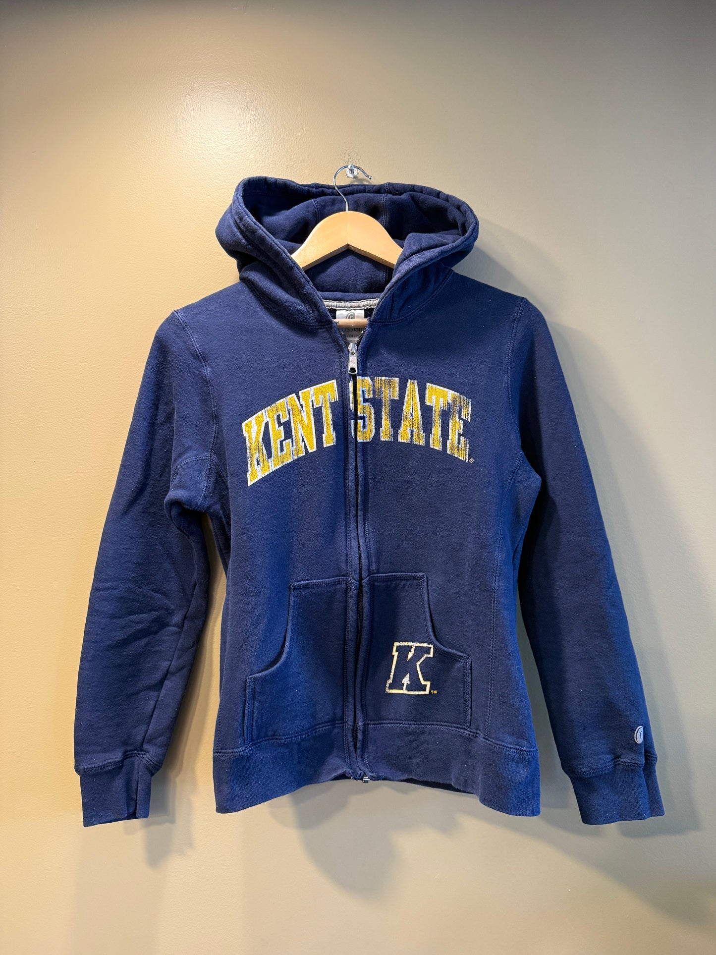 Vintage Kent State University Zip-Up Hoodie Sweatshirt- S