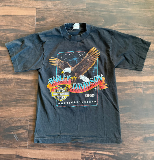 Vintage Harley Davidson Motorcycles Eagle T-Shirt- S