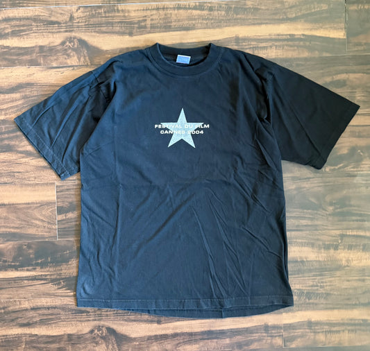 Vintage 2004 Cannes Film Festival Black Star T-Shirt- L